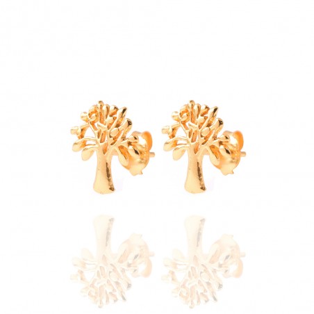 Pendientes Árbol de la vida - 11*10mm - Bañado Oro y Plata Rodiada