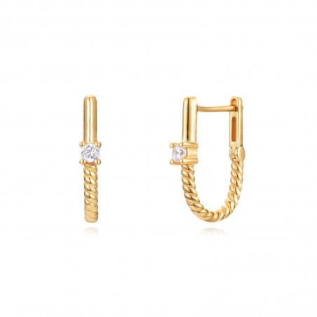 Pendientes Aro - 17 mm - Circonita - Bañado Oro y Plata Rodiada Pendientes Aro - 17 mm - Circonita - Bañado Oro y Plata Rodiada