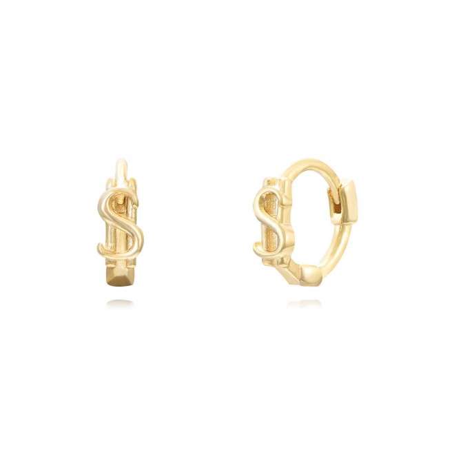 Pendientes Aro - 8,50 mm - Dollar - Bañado Oro y Plata Rodiada