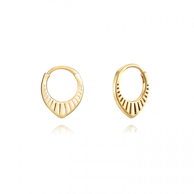 Pendientes Aro - 17 mm - Plata Bañado Oro y Plata Rodiada