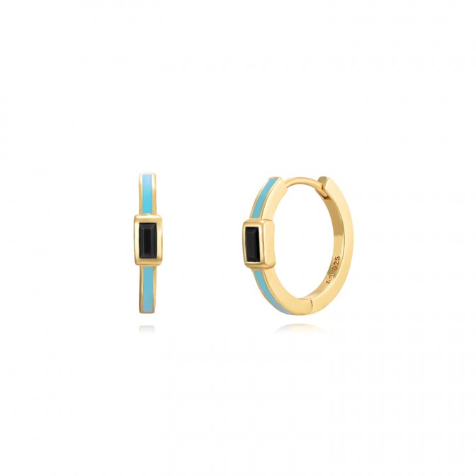 Pendientes Aro - 17mm - Enamel - Bañado Oro