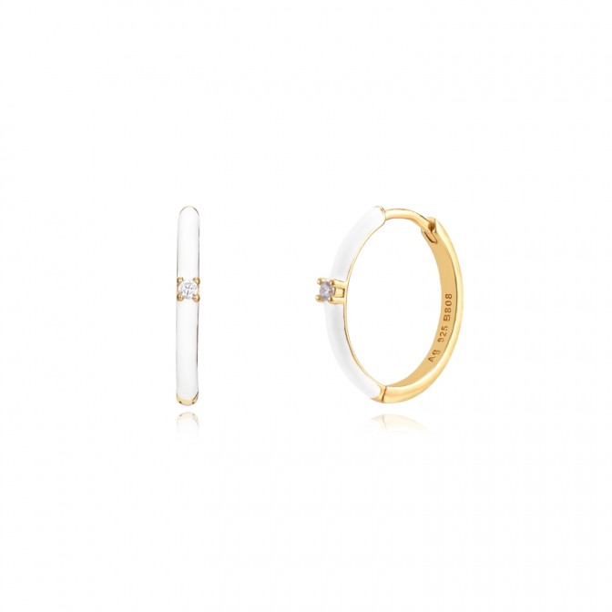 Pendientes Aro - 18mm - Enamel - Bañado Oro 2