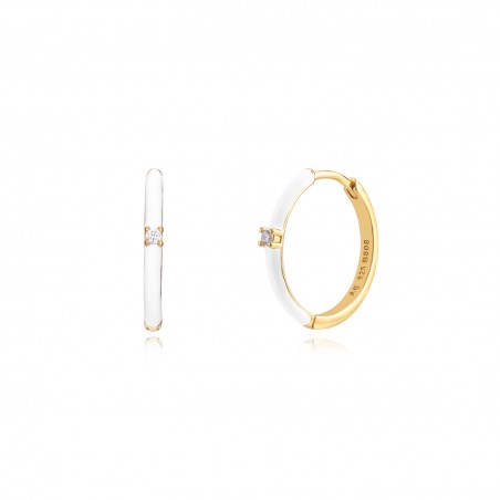 Pendientes Aro - 18mm - Enamel - Bañado Oro