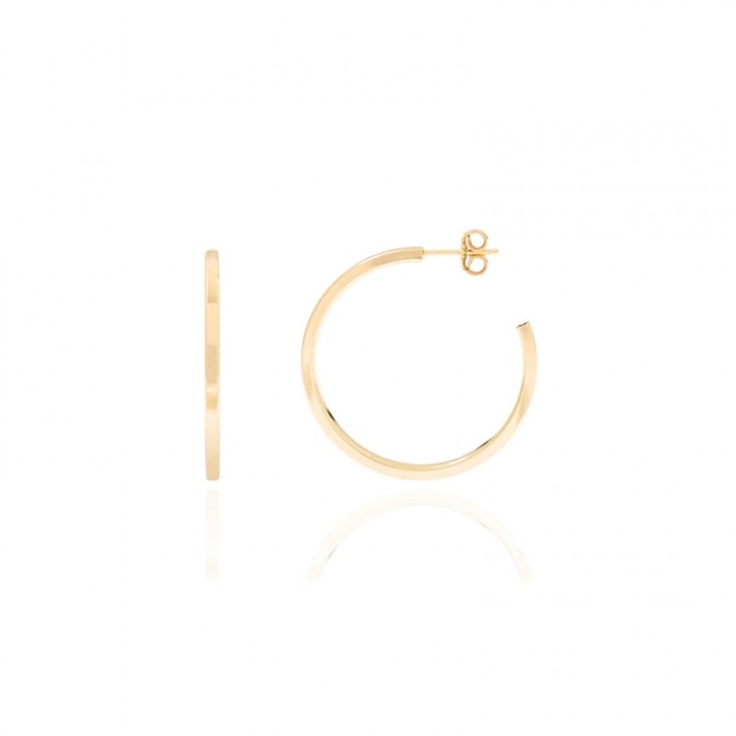 Pendientes Aro - 19, 24, 28, 34 mm - Bañado Oro y Plata Rodiada