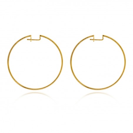 Pendientes Aro - 38 mm - Plata Bañado Oro y Plata Rodiada