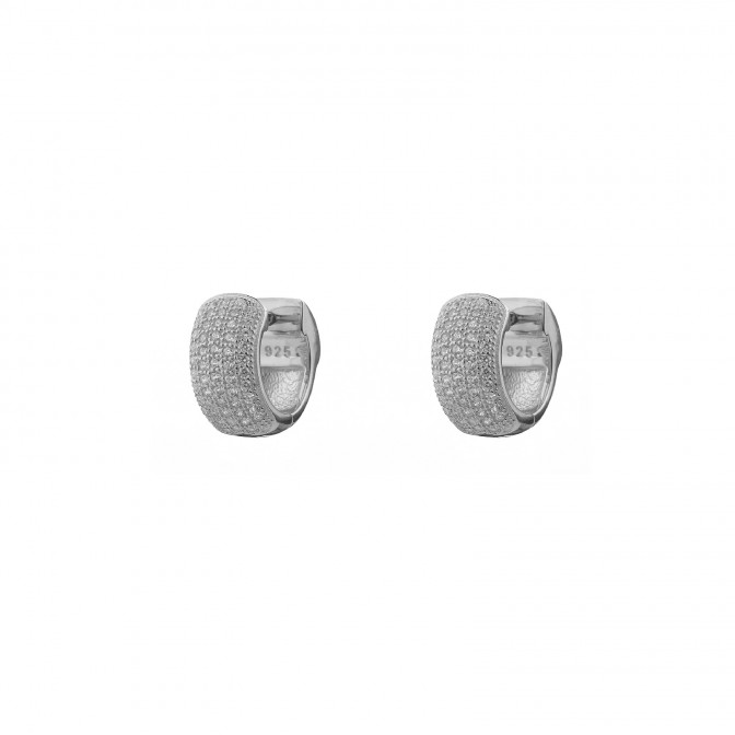Pendientes Aro - Circonita Blanca - 14 mm - Bañado Oro, Plata Rhodiada y Bañado Oro Rosa 2