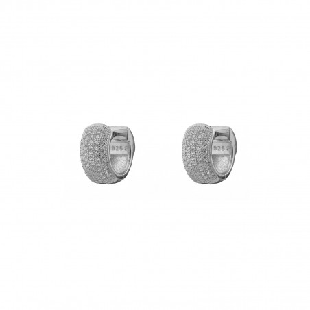 Pendientes Aro - Circonita Blanca - 14 mm - Bañado Oro, Plata Rhodiada y Bañado Oro Rosa Pendientes Aro - Circonita Blanca - 14 mm - Bañado Oro, Plata Rhodiada y Bañado Oro Rosa