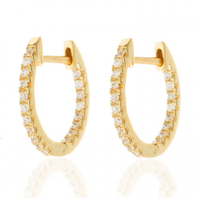 Pendientes Aro - Circonita Negra