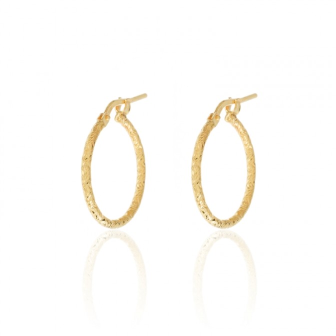 Pendientes Aro - Diamantadas 17, 22, 33 mm - Bañado Oro y Plata Rodiada