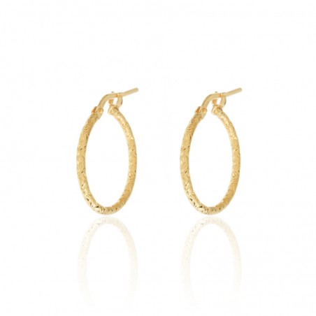 Pendientes Aro - Diamantadas 17, 22, 33 mm - Bañado Oro y Plata Rodiada