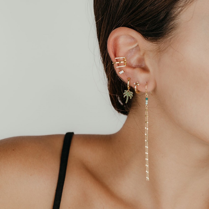 Pendientes Aro - Earcuff - Circonita