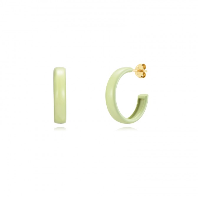 Pendientes Aro - Enamel 22mm - Bañado Oro