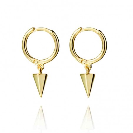 Pendientes Aro 11mm - Cono 7*4mm - Bañado Oro y Plata Rodiada