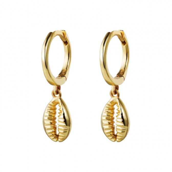 Pendientes Aro Concha - 23 mm - Bañado Oro y Plata Rodiada