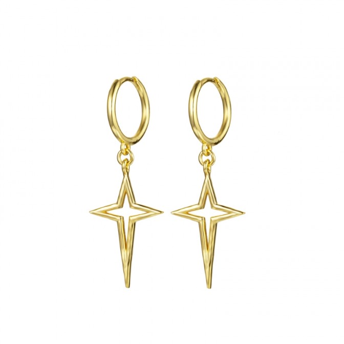 Pendientes Aro Cruz - 34 mm