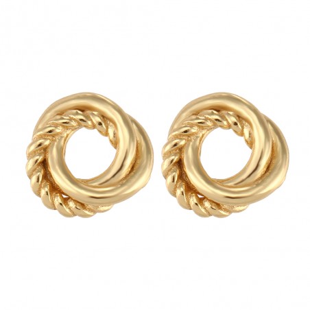 Pendientes Aro Triple - 7,5 mm - Bañado Oro y Plata Rodiada