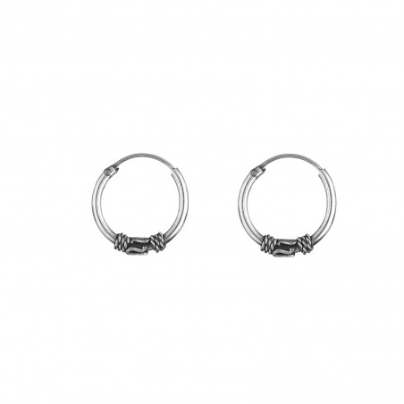 Pendientes Bali - Aros Bali 12mm - 5uds - Plata