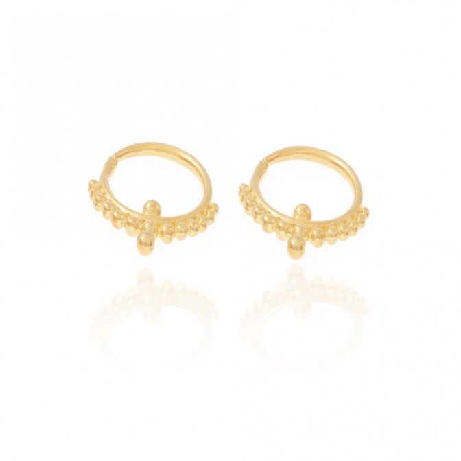 Pendientes Bolas Aro - 14 mm