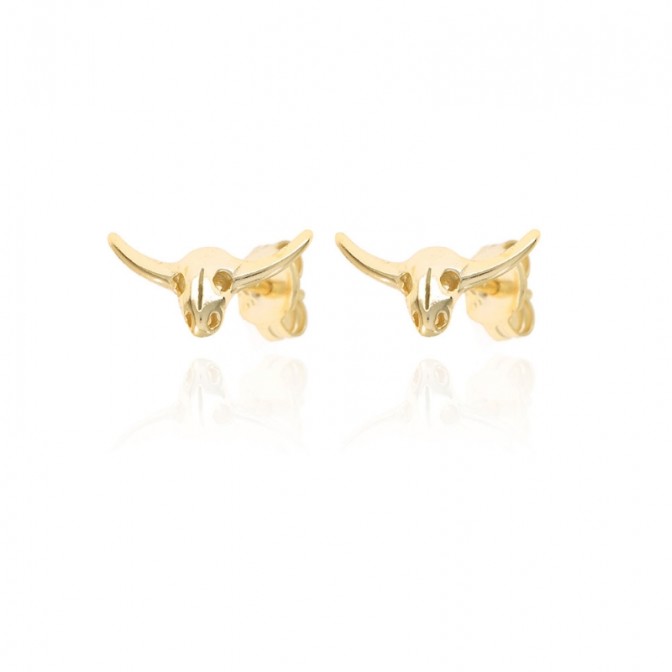 Pendientes Cabeza de Toro - 10mm - Bañado Oro and Plata Rodiada