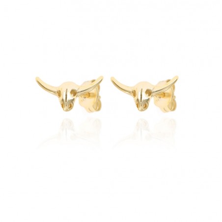 Pendientes Cabeza de Toro - 10mm - Bañado Oro and Plata Rodiada