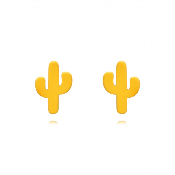 Pendientes Cactus - Enamel - 4 * 6 mm - Bañada Oro 2