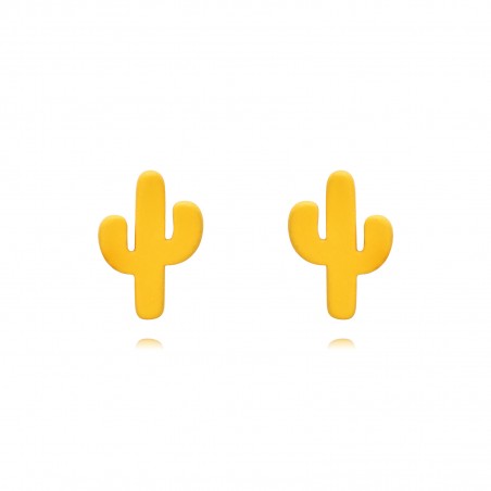 Pendientes Cactus - Enamel - 4 * 6 mm - Bañada Oro
