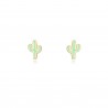 Pendientes Cactus - Enamel - 4 * 6 mm -  Bañada Oro