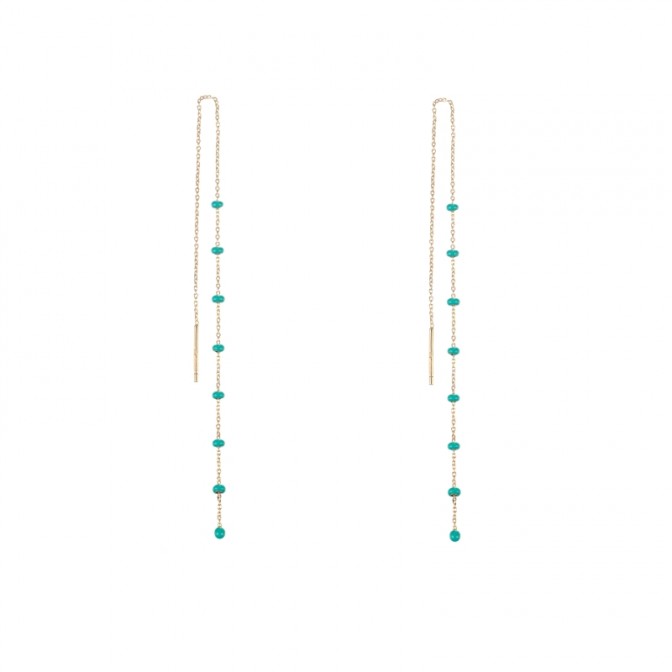 Pendientes Cadena - 14cm Enamel - Bañada Oro