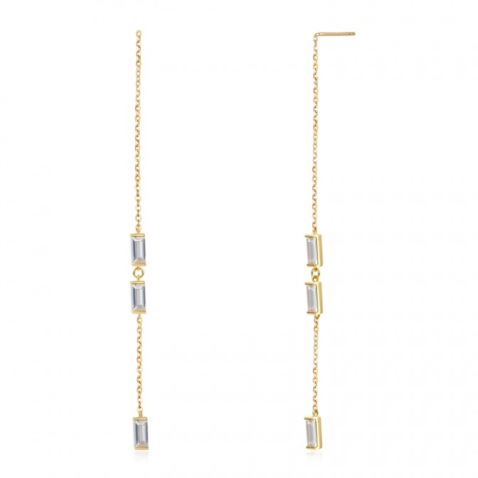 Pendientes Cadena - Circonita