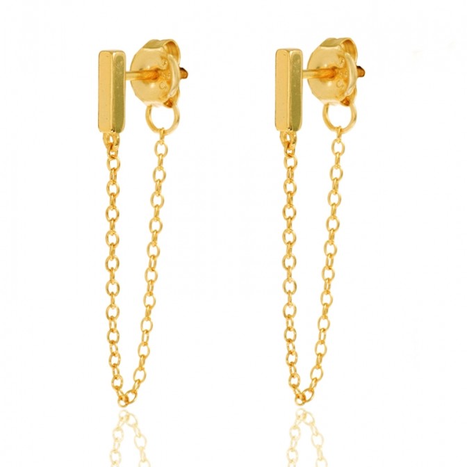 Pendientes Cadena y Barra - 7 mm