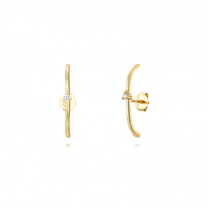 Pendientes Circonita - 22 mm - Bañada Oro Y Plata Rodiada 2