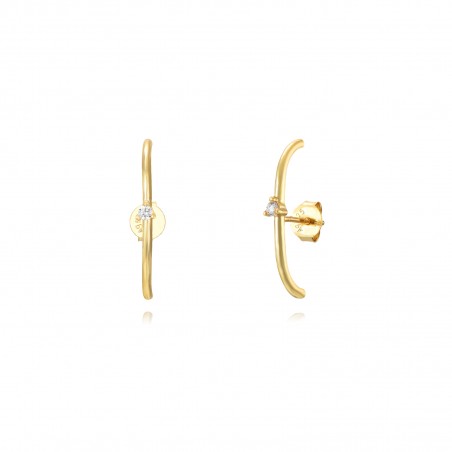 Pendientes Circonita - 22 mm - Bañada Oro Y Plata Rodiada