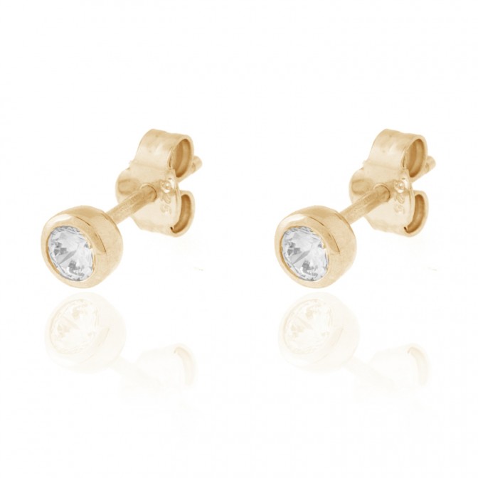 Pendientes Circonita - 4mm 2