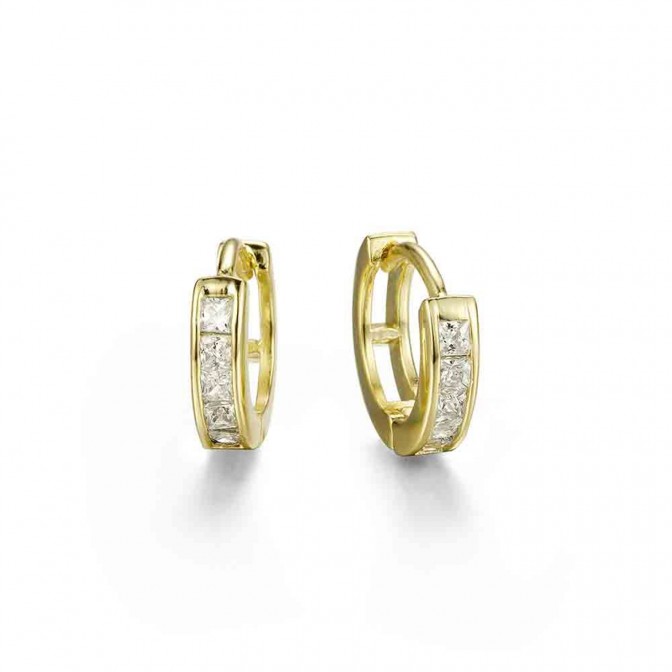 Pendientes Circonita - Aro 13mm 2