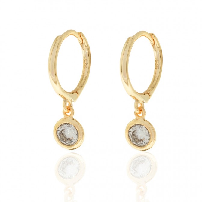 Pendientes Circonita - Aro Circonita 4mm