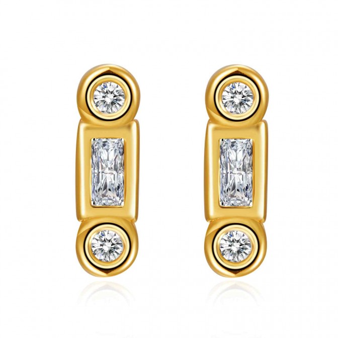 Pendientes Circonita - Barra