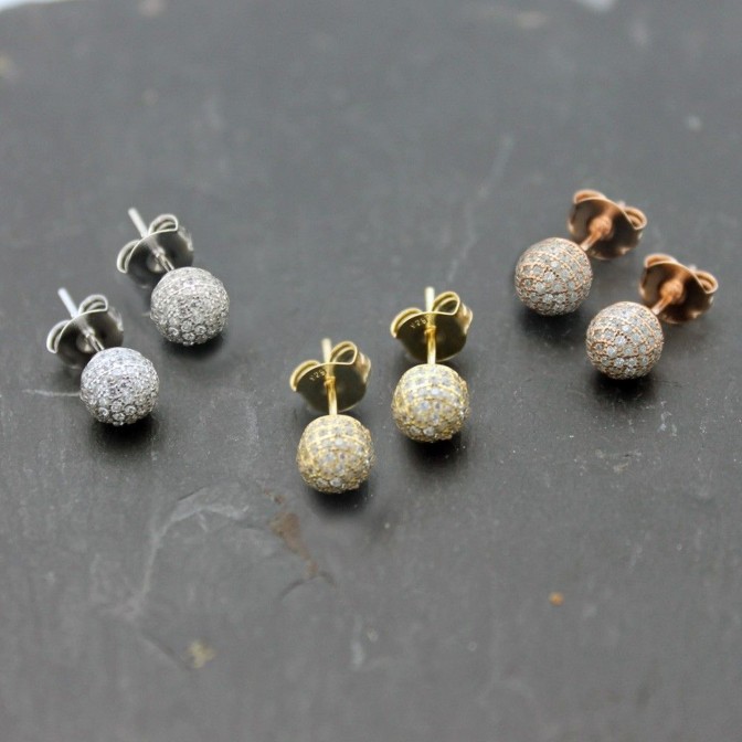 Pendientes Circonita - Bola 6mm 2