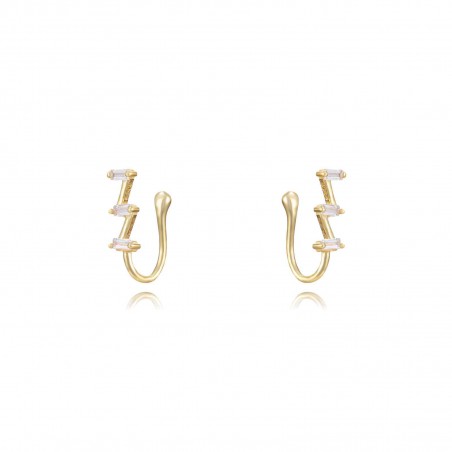 Pendientes Circonita - Circonita - Earcuff 14,5 - Bañado Oro y Plata Rodiada Pendientes Circonita - Circonita - Earcuff 14,5 - Bañado Oro y Plata Rodiada