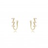 Pendientes Circonita - Circonita  - Earcuff 14,5 - Bañado Oro y Plata Rodiada