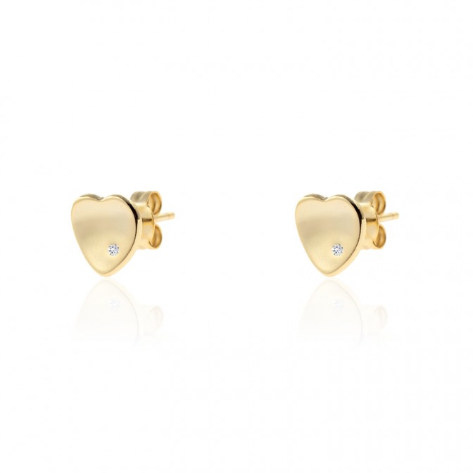 Pendientes Circonita - Corazon 8mm