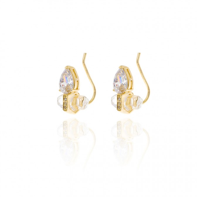 Pendientes Circonita - Cristal 4*10 mm