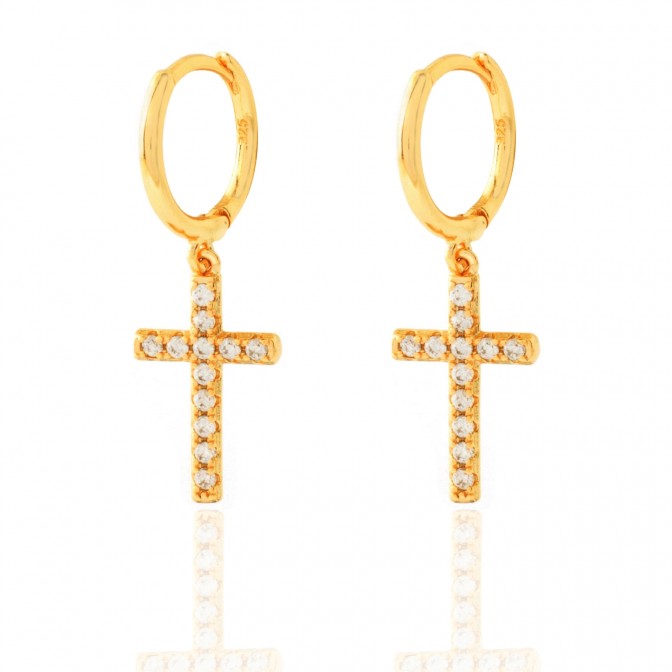 Pendientes Circonita - Cruz