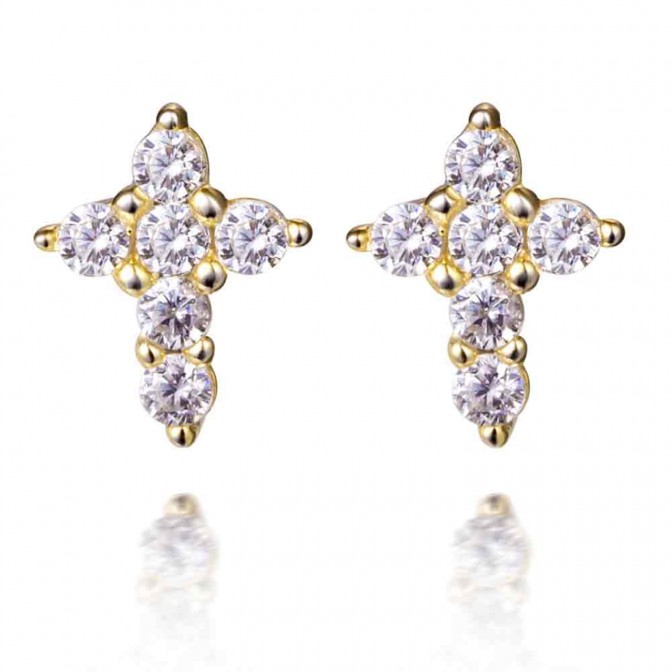 Pendientes Circonita - Cruz