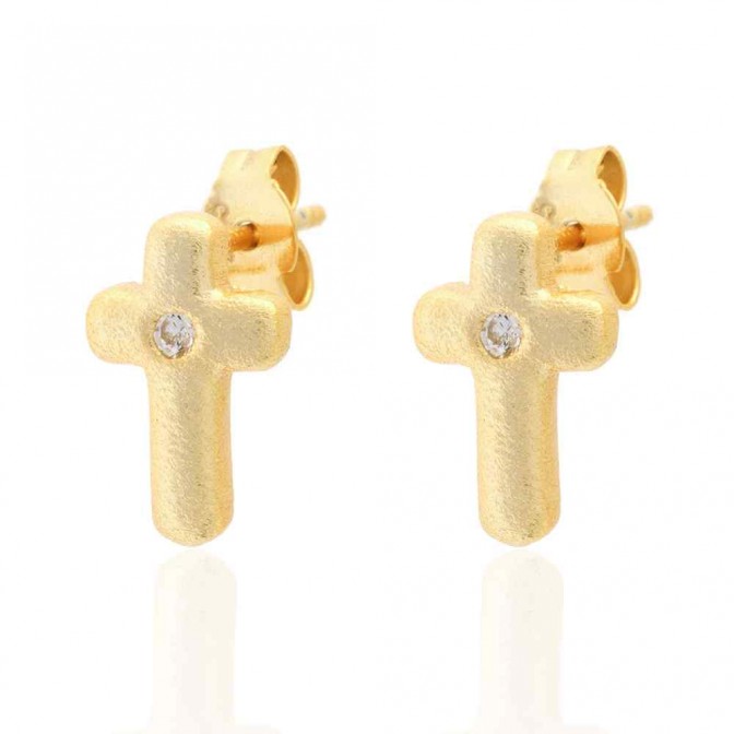 Pendientes Circonita - Cruz