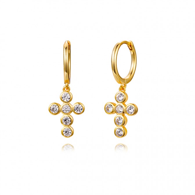 Pendientes Circonita - Cruz