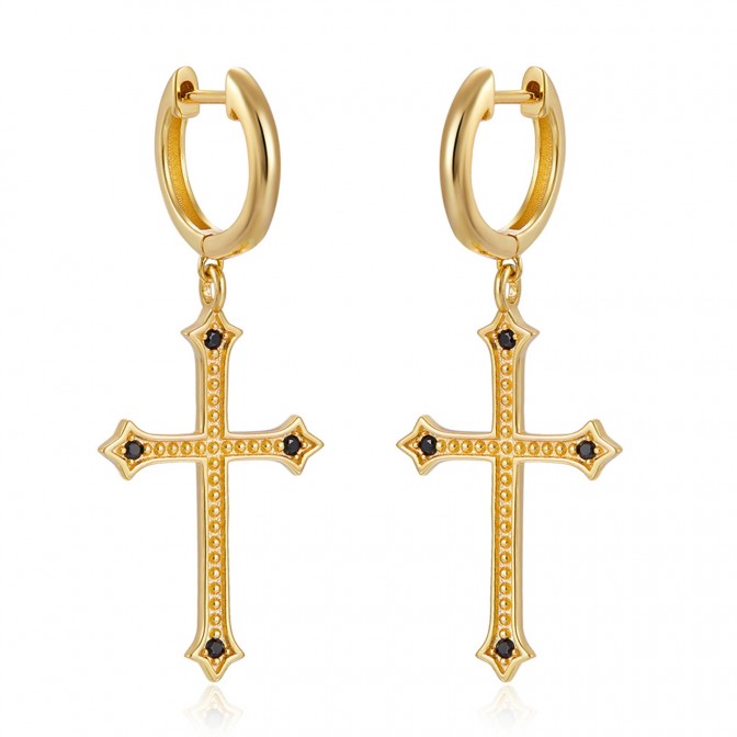 Pendientes Circonita - Cruz