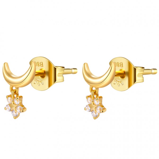 Pendientes Circonita - Estrella Luna