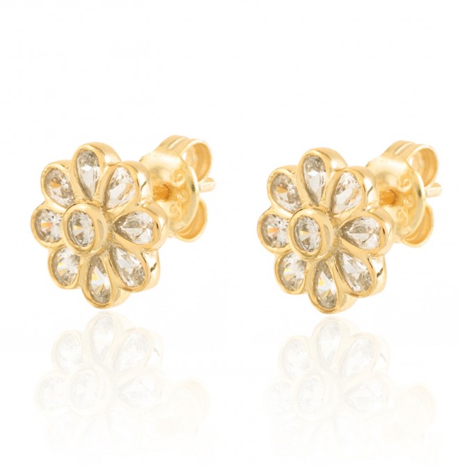 Pendientes Circonita - Flor