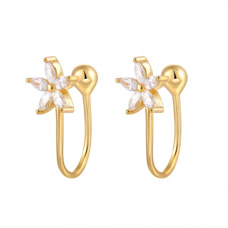 Pendientes Circonita - Flor - Earcuff