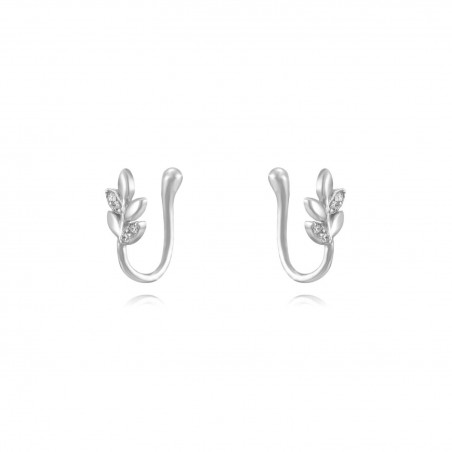 Pendientes Circonita - Hojas - Earcuff 12,5 - Bañado Oro y Plata Rodiada Pendientes Circonita - Hojas - Earcuff 12,5 - Bañado Oro y Plata Rodiada